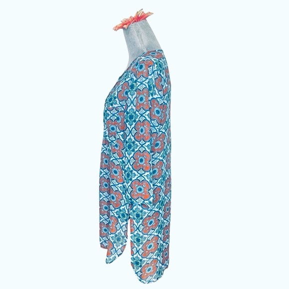 Anthropology Fig and Flower geometric floral print top size M - Picture 3 of 14